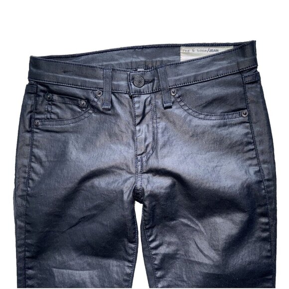 rag and bone black dress pants, detail zippers, 25, fitted, jeans black, - Picture 3 of 13